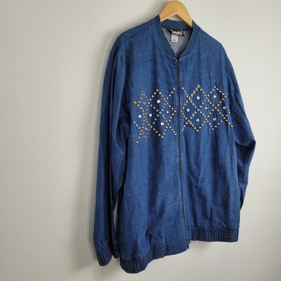 Vintage Geopetto studded Oversized jean jacket - Picture 8 of 9